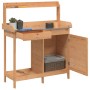 Mesa para macetas con armario madera de abeto 110,5x45x124,5 cm en Soportes para macetas | Comprar online en Foru.es