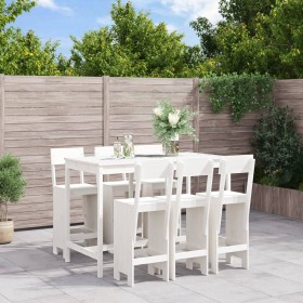 Set de mesa y taburetes altos jardín 7 pzas madera pino blanco en Conjuntos de jardín | Comprar online en Foru.es