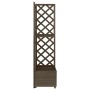 Jardinera de enrejado de esquina madera abeto gris 40x40x150 cm de vidaXL, Maceteros y jardineras - Ref: Foro24-316412, Preci...