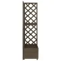 Jardinera de enrejado de esquina madera abeto gris 40x40x150 cm de vidaXL, Maceteros y jardineras - Ref: Foro24-316412, Preci...