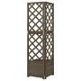 Jardinera de enrejado de esquina madera abeto gris 40x40x150 cm de vidaXL, Maceteros y jardineras - Ref: Foro24-316412, Preci...