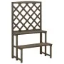 Soporte de plantas y enrejado madera de abeto gris 70x42x115 cm de vidaXL, Soportes para macetas - Ref: Foro24-316414, Precio...