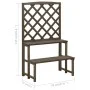 Soporte de plantas y enrejado madera de abeto gris 70x42x115 cm de vidaXL, Soportes para macetas - Ref: Foro24-316414, Precio...