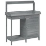 Mesa para macetas y armario madera abeto gris 110,5x45x124,5 cm en Soportes para macetas | Comprar online en Foru.es