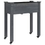 Jardinera con forro y ruedas madera de abeto gris 71x37x80 cm en Macetas y jardineras | Comprar online en Foru.es