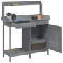 Mesa para macetas y armario madera abeto gris 110,5x45x124,5 cm en Soportes para macetas | Comprar online en Foru.es