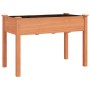 Jardinera con forro y ruedas madera abeto marrón 118x59x80 cm en Macetas y jardineras | Comprar online en Foru.es