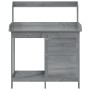 Mesa para macetas y armario madera abeto gris 110,5x45x124,5 cm en Soportes para macetas | Comprar online en Foru.es