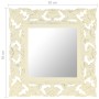 Espejo tallado a mano madera maciza de mango blanco 50x50 cm de vidaXL, Espejos - Ref: Foro24-321641, Precio: 34,63 €, Descue...