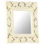 Espejo tallado a mano madera maciza de mango blanco 50x50 cm de vidaXL, Espejos - Ref: Foro24-321641, Precio: 34,63 €, Descue...