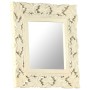 Espejo tallado a mano madera maciza de mango blanco 50x50 cm de vidaXL, Espejos - Ref: Foro24-321641, Precio: 34,63 €, Descue...