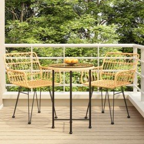Juego de comedor de jardín 3 piezas ratán sintético en Conjuntos de jardín | Comprar online en Foru.es