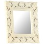 Espejo tallado a mano madera maciza de mango blanco 50x50 cm de vidaXL, Espejos - Ref: Foro24-321641, Precio: 34,63 €, Descue...
