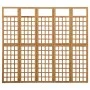 Biombo/Enrejado de 5 paneles madera maciza abeto 201,5x180 cm de vidaXL, Divisores de ambientes - Ref: Foro24-316480, Precio:...