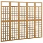 Biombo/Enrejado de 5 paneles madera maciza abeto 201,5x180 cm de vidaXL, Divisores de ambientes - Ref: Foro24-316480, Precio:...