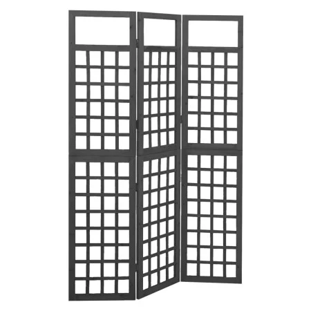 Biombo/Enrejado de 3 paneles madera de abeto negro 121x180 cm de vidaXL, Divisores de ambientes - Ref: Foro24-316482, Precio:...