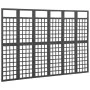 Biombo/Enrejado de 6 paneles madera de abeto negro 242,5x180 cm de vidaXL, Divisores de ambientes - Ref: Foro24-316485, Preci...