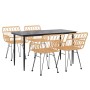 Juego de comedor de jardín 5 piezas ratán sintético en Conjuntos de jardín | Comprar online en Foru.es