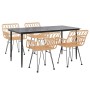 Juego de comedor de jardín 5 piezas ratán sintético en Conjuntos de jardín | Comprar online en Foru.es