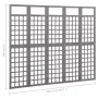 Biombo/Enrejado de 5 paneles madera de abeto gris 201,5x180 cm de vidaXL, Divisores de ambientes - Ref: Foro24-316488, Precio...