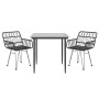 Juego de comedor de jardín 3 piezas ratán sintético negro en Conjuntos de jardín | Comprar online en Foru.es