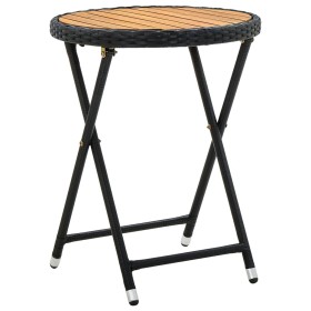 Mesa de centro ratán sintético y madera maciza de acacia 60 cm de vidaXL, Mesas de jardín - Ref: Foro24-316509, Precio: 42,85...