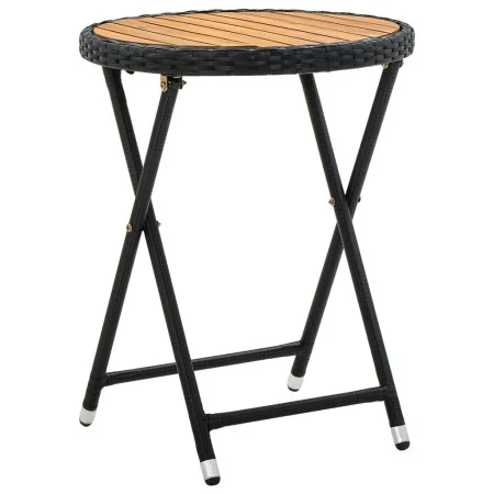 Mesa de centro ratán sintético y madera maciza de acacia 60 cm de vidaXL, Mesas de jardín - Ref: Foro24-316509, Precio: 42,92...