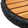 Mesa de centro ratán sintético y madera maciza de acacia 60 cm de vidaXL, Mesas de jardín - Ref: Foro24-316509, Precio: 42,92...
