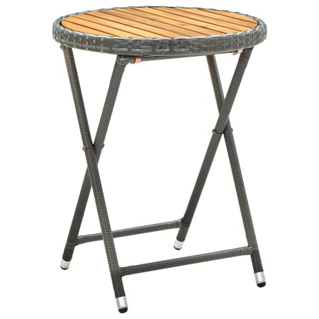 Mesa de centro ratán sintético y madera maciza de acacia 60 cm de vidaXL, Mesas de jardín - Ref: Foro24-316510, Precio: 59,50...