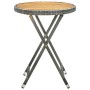 Mesa de centro ratán sintético y madera maciza de acacia 60 cm de vidaXL, Mesas de jardín - Ref: Foro24-316510, Precio: 59,50...