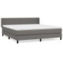 Cama box spring con colchón cuero sintético gris 160x200 cm de vidaXL, Camas y somieres - Ref: Foro24-3130671, Precio: 516,77...