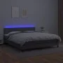 Boxspringbett mit Matratze und LED-grauem Kunstleder 160x200 cm von vidaXL, Betten und Lattenroste - Ref: Foro24-3134115, Pre...