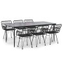 Juego de comedor de jardín 7 piezas ratán sintético negro en Conjuntos de jardín | Comprar online en Foru.es