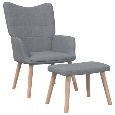 Relax armchair with light gray fabric footstool by vidaXL, Armchairs - Ref: Foro24-327930, Price: 150,34 €, Discount: %