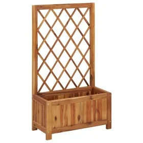 Arriate de jardín con enrejado madera de acacia de vidaXL, Maceteros y jardineras - Ref: Foro24-316541, Precio: 69,08 €, Desc...