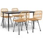 Juego de comedor de jardín 5 piezas ratán sintético en Conjuntos de jardín | Comprar online en Foru.es
