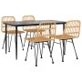Juego de comedor de jardín 5 piezas ratán sintético en Conjuntos de jardín | Comprar online en Foru.es