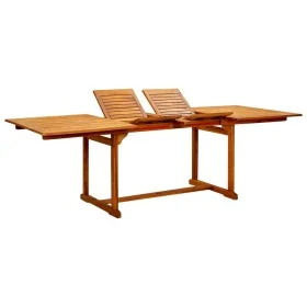 Solid acacia wood garden dining table (160-240)x100x75 cm by vidaXL, Garden tables - Ref: Foro24-316566, Price: 358,03 €, Dis...