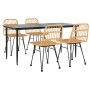 Juego de comedor de jardín 5 piezas ratán sintético en Conjuntos de jardín | Comprar online en Foru.es