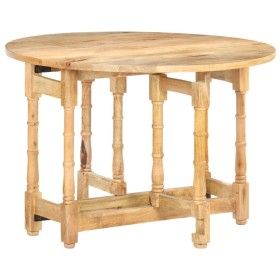 Mesa de comedor redonda de madera maciza de mango 110x76 cm de vidaXL, Mesas de cocina y de comedor - Ref: Foro24-321699, Pre...