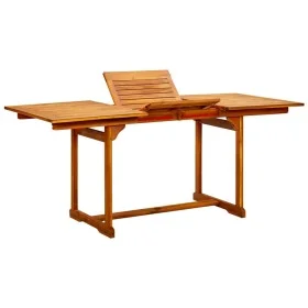 Solid acacia wood garden dining table (120-170)x80x75 cm by vidaXL, Garden tables - Ref: Foro24-316568, Price: 213,43 €, Disc...