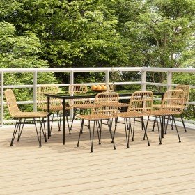 Juego de comedor de jardín 9 piezas ratán sintético en Conjuntos de jardín | Comprar online en Foru.es