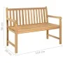 Banco de jardín de madera maciza de teca 114 cm de vidaXL, Bancos de jardín - Ref: Foro24-316622, Precio: 178,26 €, Descuento: %