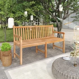 Banco de jardín de madera maciza de teca 150 cm de vidaXL, Bancos de jardín - Ref: Foro24-316623, Precio: 227,63 €, Descuento: %