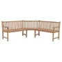 Banco de esquina de jardín madera maciza teca 185x185x90 cm de vidaXL, Bancos de jardín - Ref: Foro24-316625, Precio: 506,47 ...