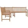 Banco de esquina de jardín madera maciza teca 185x185x90 cm de vidaXL, Bancos de jardín - Ref: Foro24-316625, Precio: 506,47 ...