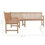 Banco de esquina de jardín madera maciza teca 185x185x90 cm de vidaXL, Bancos de jardín - Ref: Foro24-316625, Precio: 506,47 ...