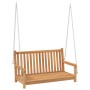 Banco balancín de madera maciza de teca 114x60x64 cm de vidaXL, Balancines de jardín - Ref: Foro24-316628, Precio: 179,50 €, ...