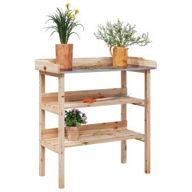 Mesa para plantas con estantes madera maciza abeto 78x38x82,5cm en Soportes para macetas | Comprar online en Foru.es