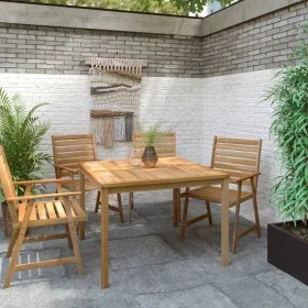 Garden dining table solid teak wood 110x110x77 cm by vidaXL, Garden tables - Ref: Foro24-316637, Price: 250,40 €, Discount: %